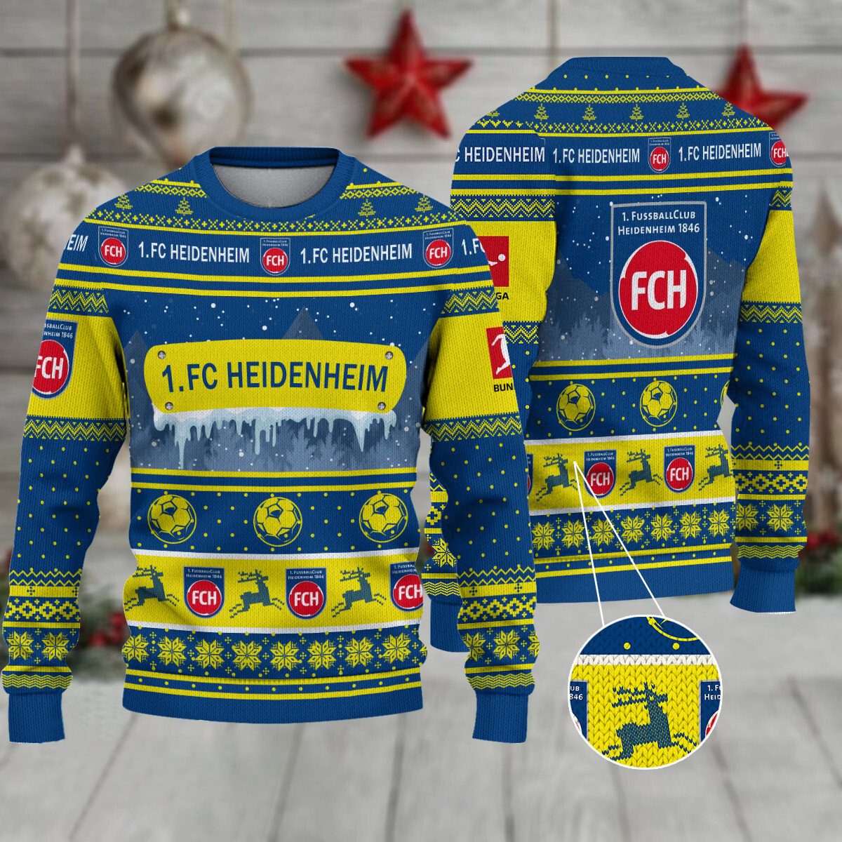 1. FC Heidenheim Weihnachtspullover im neuen Design