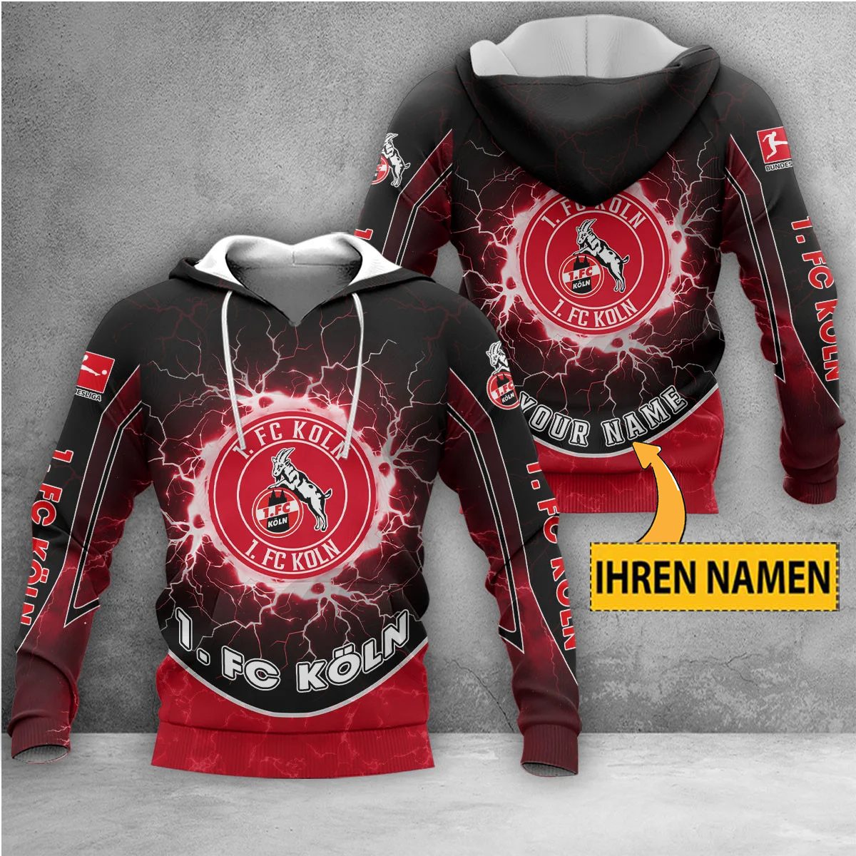 1. FC Köln Individueller Name Neue Edition Kapuzenpullover