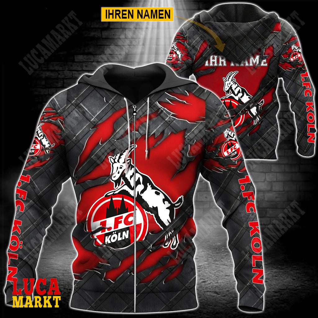 1. FC Köln - Reißverschluss-Hoodie Neue Edition mit Ihrem Namen