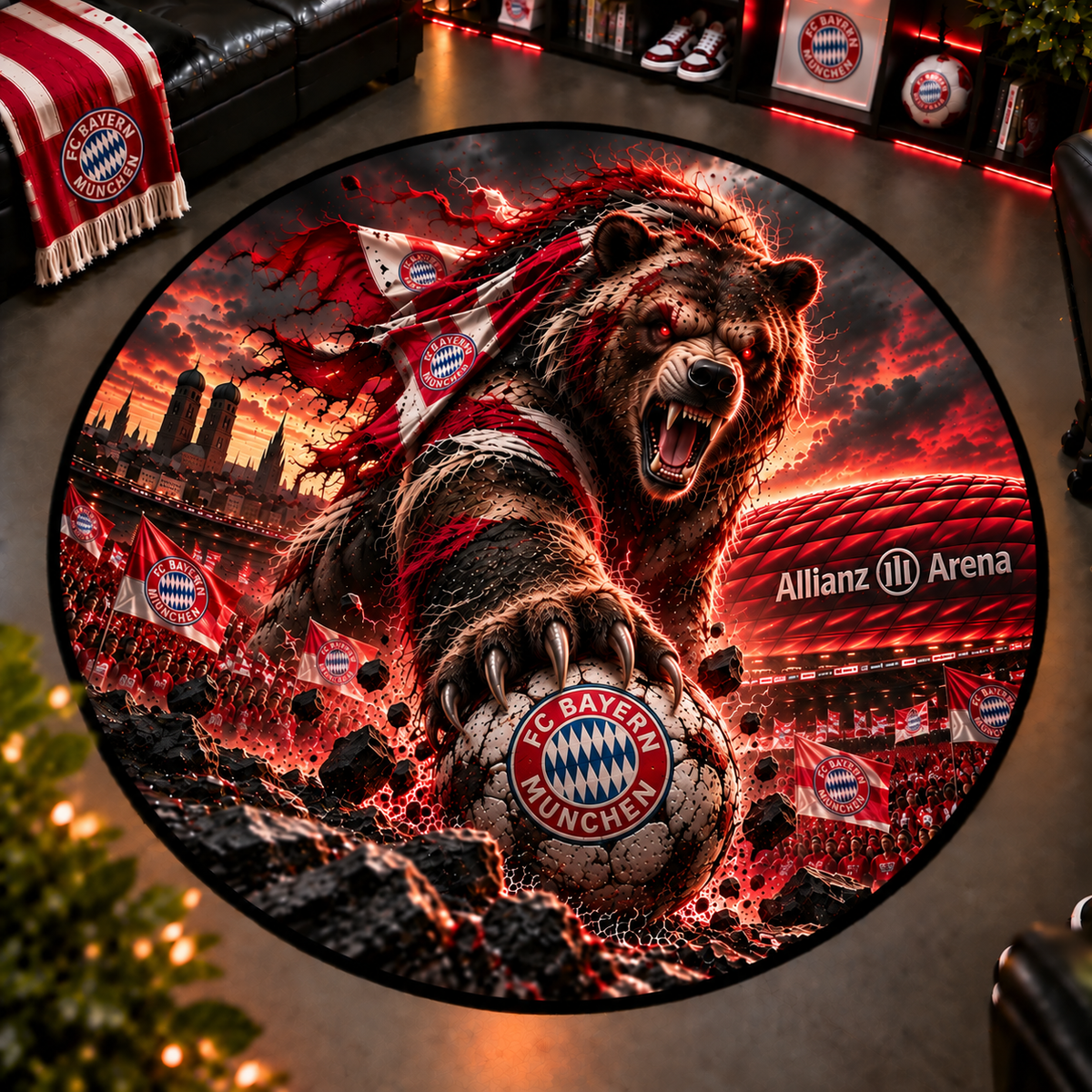 FC Bayern München Club Beast Runder Teppich – Fußball-Power für echte Fans