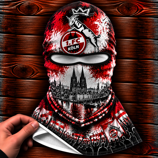 1. FC Köln Ultras Graffiti Balaclava – Fußball Fan Sturmhaube | Premium Streetwear Edition
