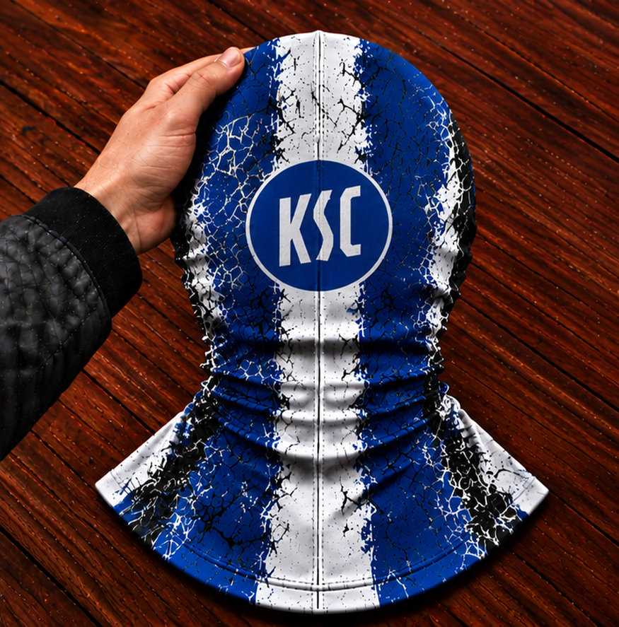 Karlsruher SC Horror Balaclava – Gruselige Fußball Fan Sturmhaube | Halloween Maske