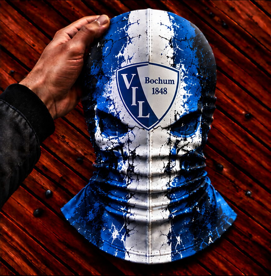 VfL Bochum Horror Balaclava – Gruselige Fußball Fan Sturmhaube | Halloween Maske