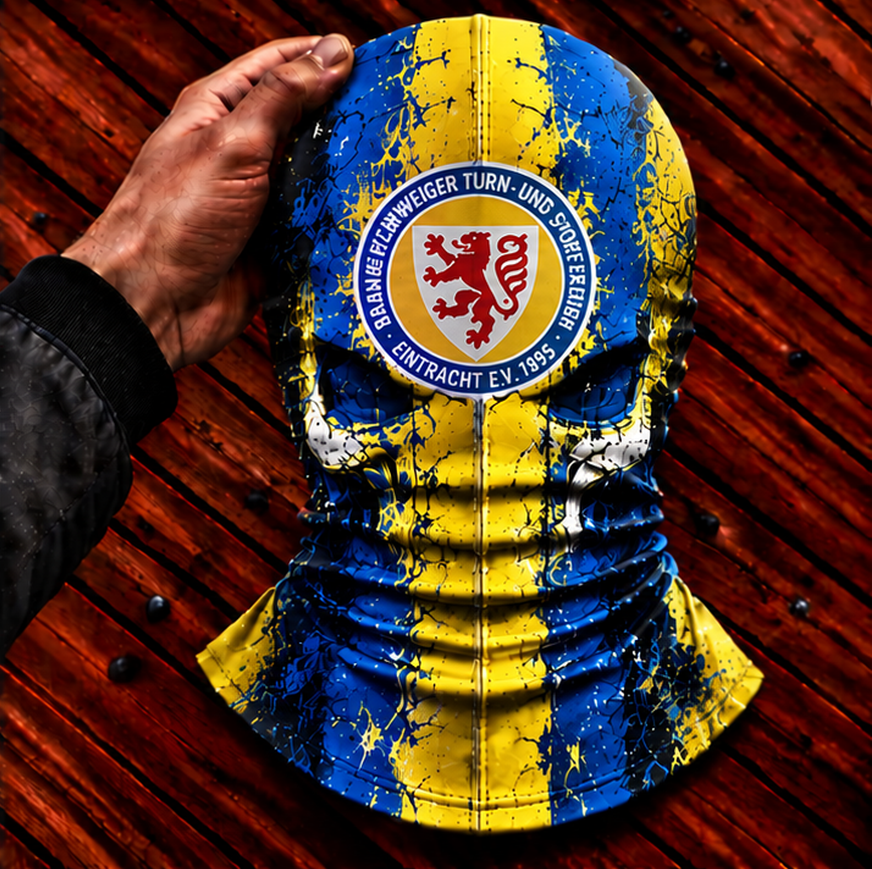 Eintracht Braunschweig Horror Balaclava – Gruselige Fußball Fan Sturmhaube | Halloween Maske