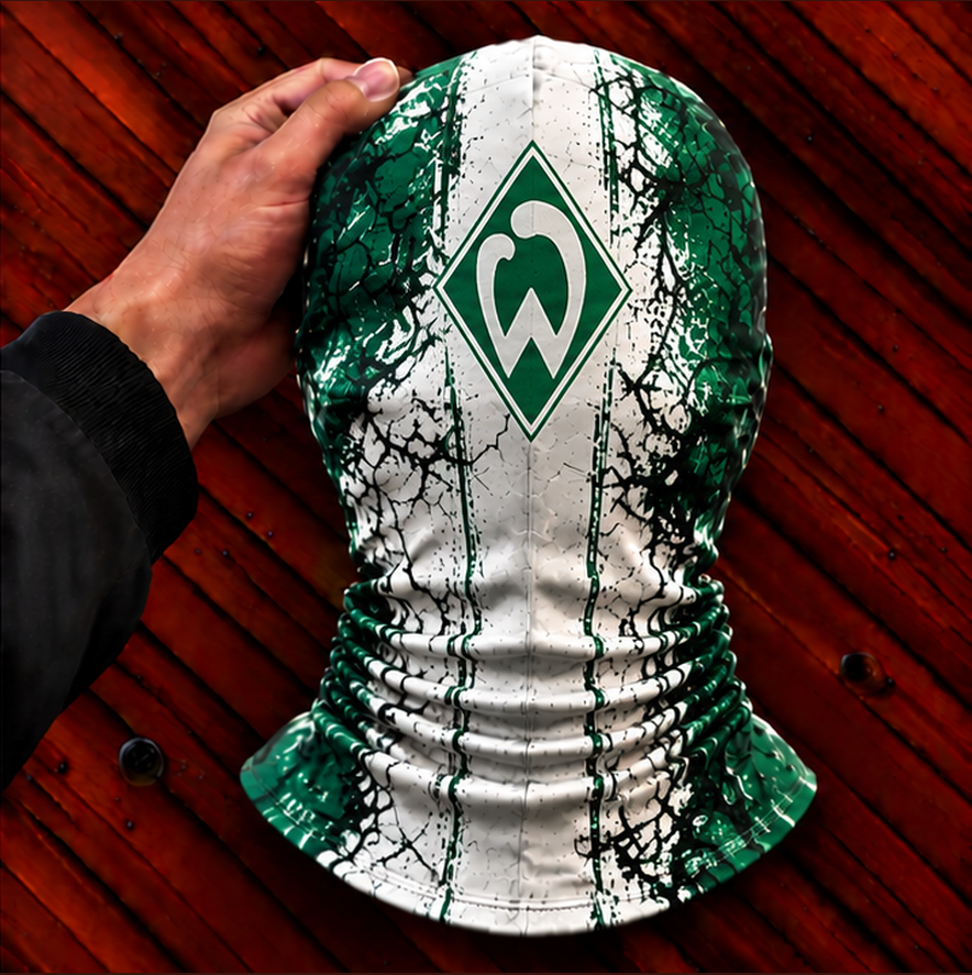 SV Werder Bremen Horror Balaclava – Gruselige Fußball Fan Sturmhaube | Halloween Maske