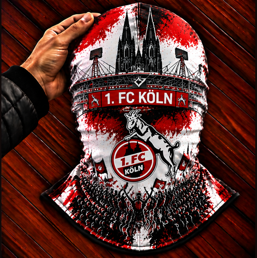 1. FC Köln Ultras Graffiti Balaclava – Fußball Fan Sturmhaube | Premium Streetwear Edition