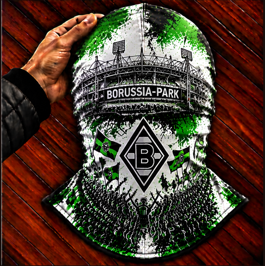 Borussia Mönchengladbach Ultras Graffiti Balaclava – Fußball Fan Sturmhaube | Premium Streetwear Edition