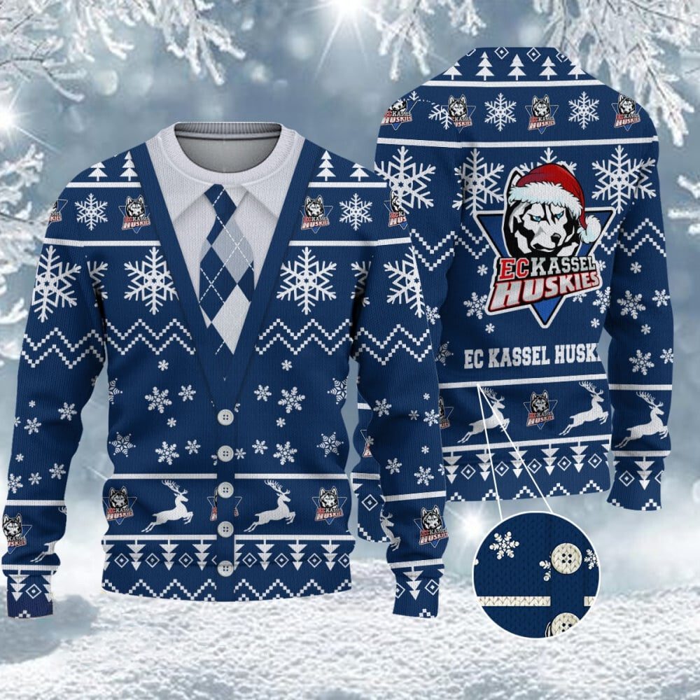 EC Kassel Huskies Neuer Stil Weihnachtspullover