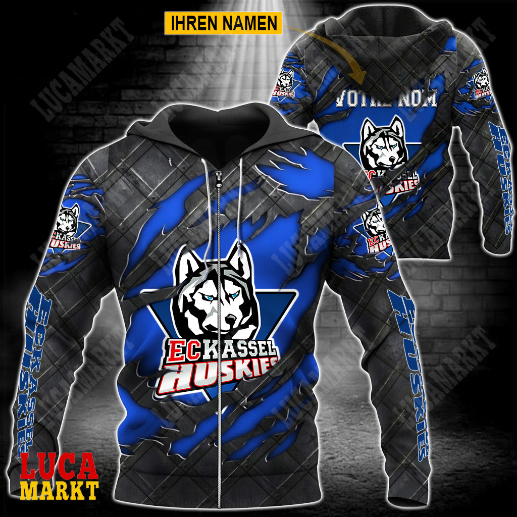 EC Kassel Huskies - Reißverschluss-Hoodie Neue Edition mit Ihrem Namen