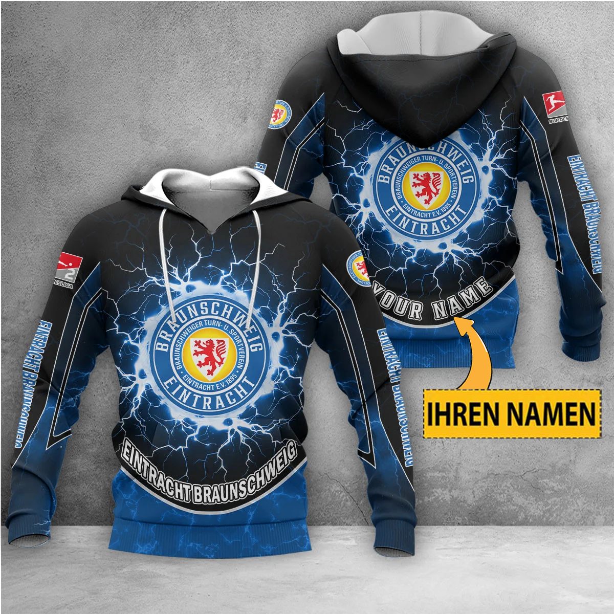Eintracht Braunschweig Individueller Name Neue Edition Kapuzenpullover