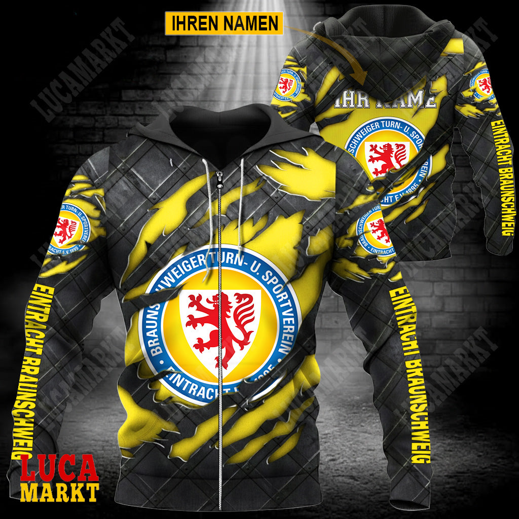 Eintracht Braunschweig - Reißverschluss-Hoodie Neue Edition mit Ihrem Namen