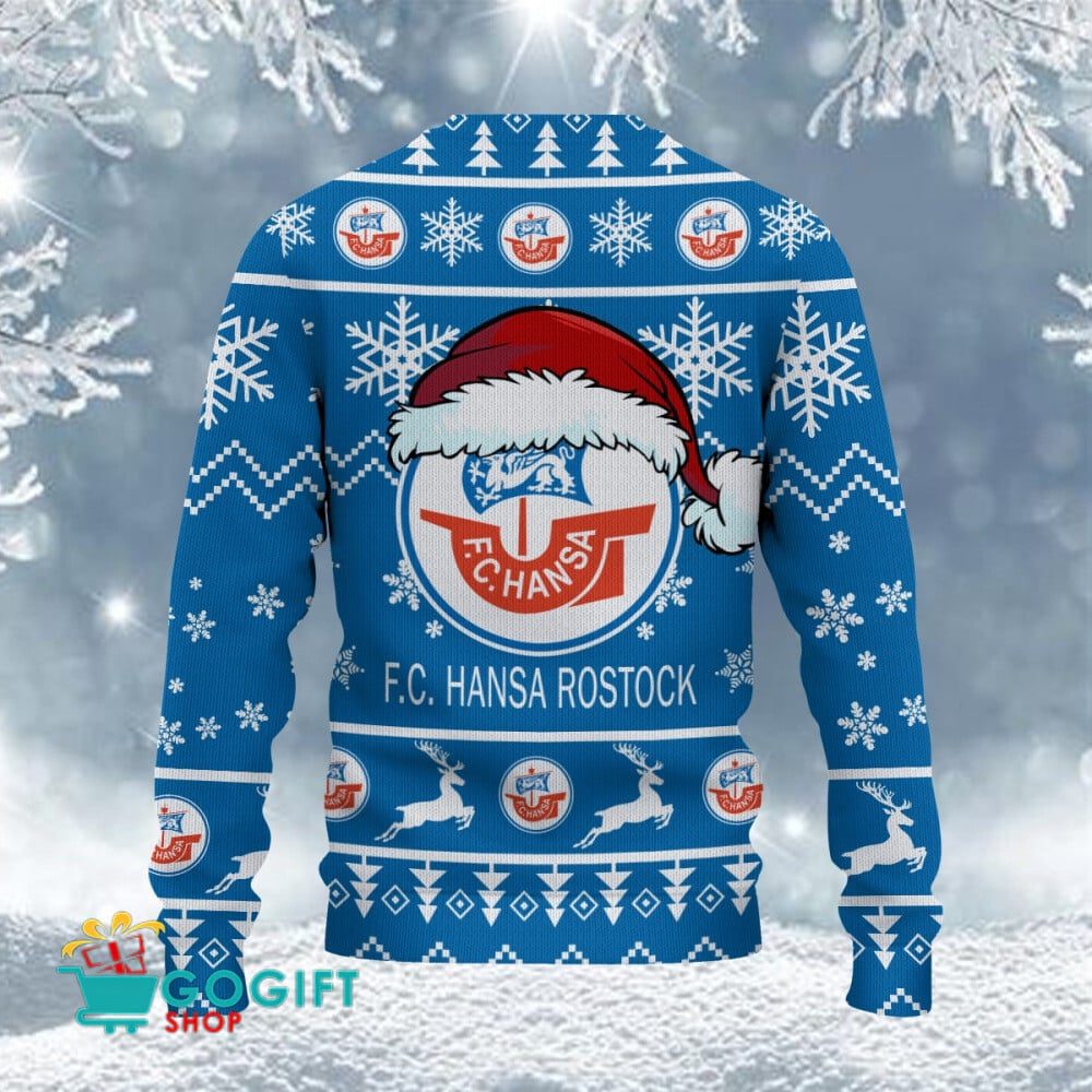 FC Hansa Rostock Neuer Stil Weihnachtspullover