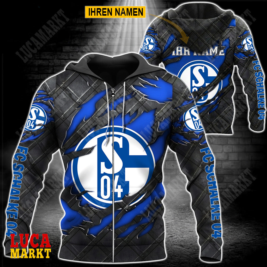 FC Schalke 04 - Reißverschluss-Hoodie Neue Edition mit Ihrem Namen