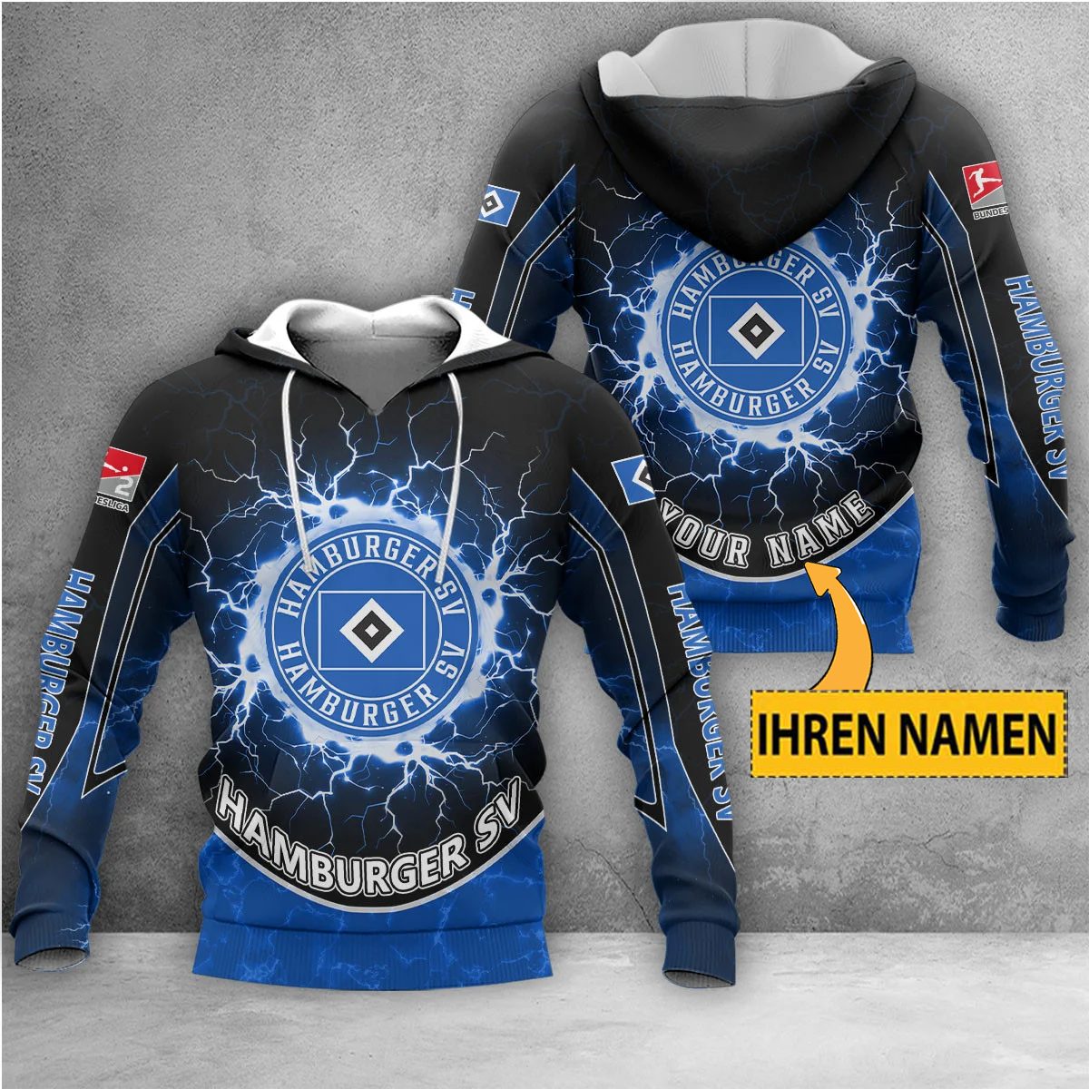Hamburger SV Individueller Name Neue Edition Kapuzenpullover
