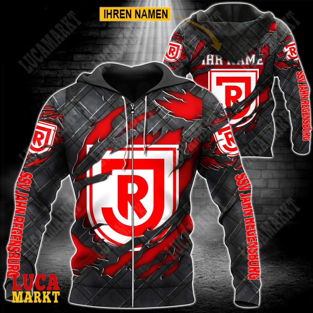 Jahn Regensburg - Reißverschluss-Hoodie Neue Edition mit Ihrem Namen