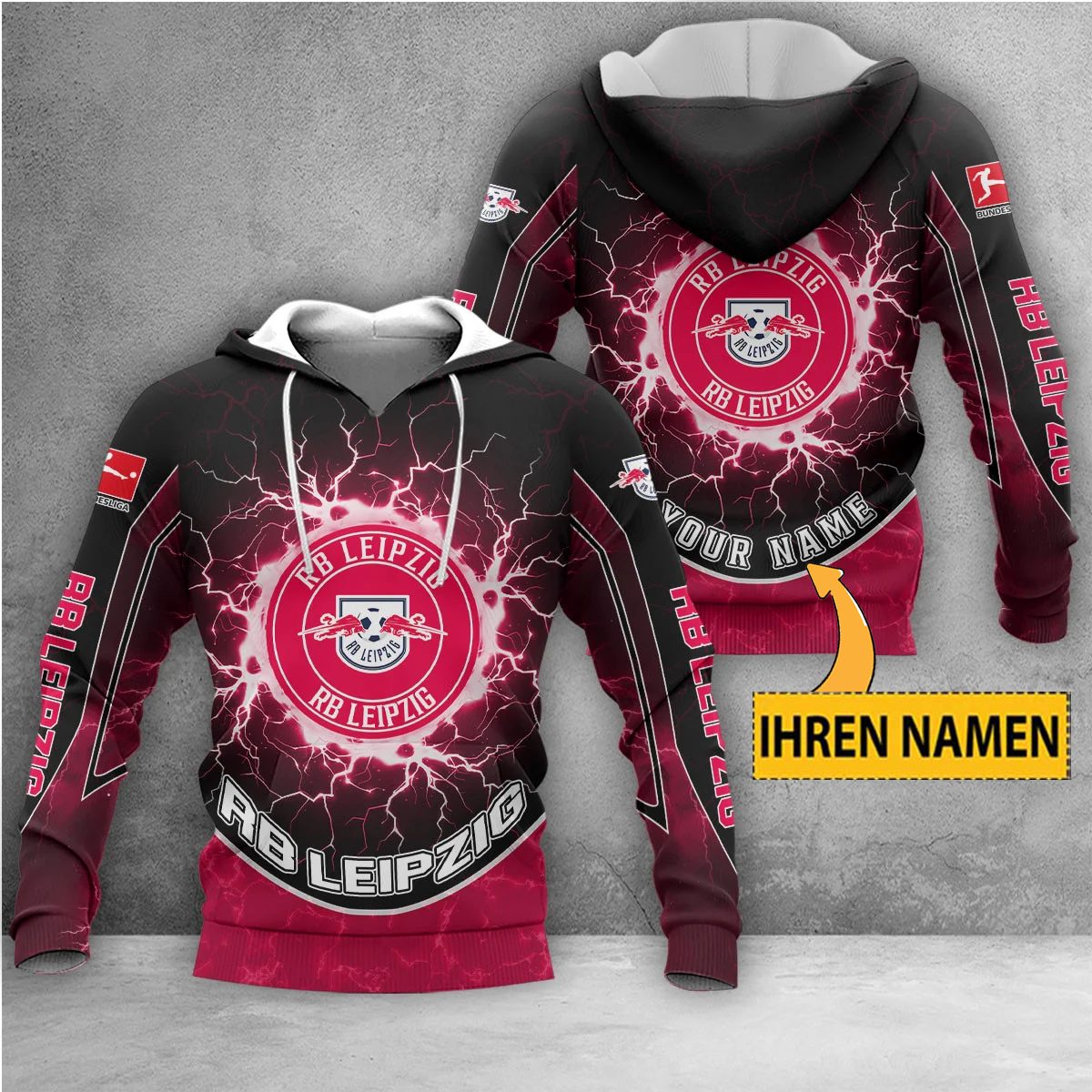 RB Leipzig Individueller Name Neue Edition Kapuzenpullover
