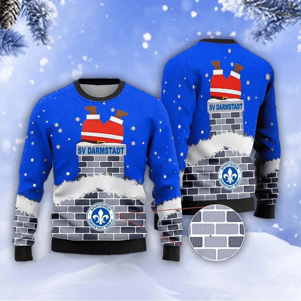 Neues Modell: SV Darmstadt 98 Weihnachtspullover mit Weihnachtsmann-Motiv