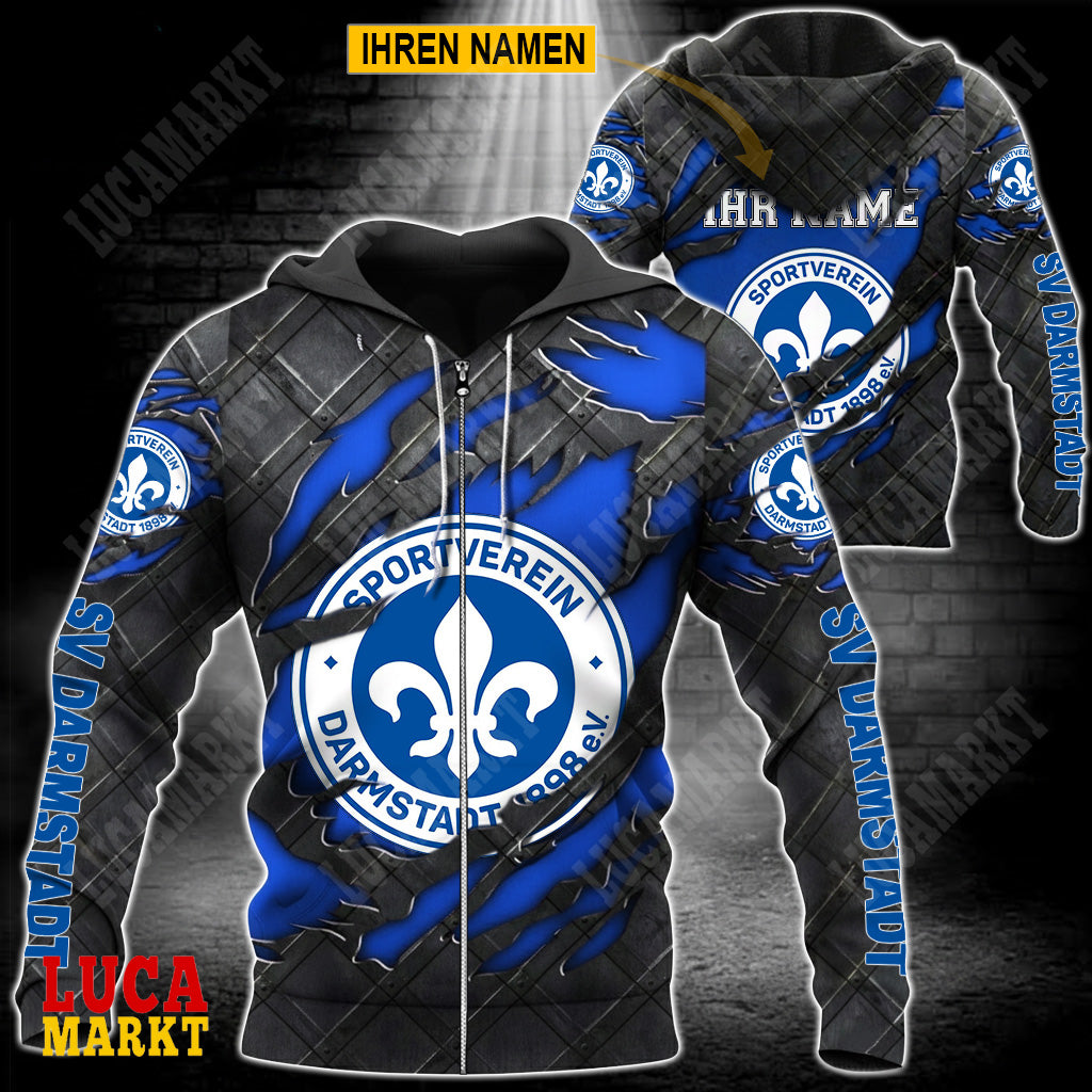 SV Darmstadt 98 - Reißverschluss-Hoodie Neue Edition mit Ihrem Namen