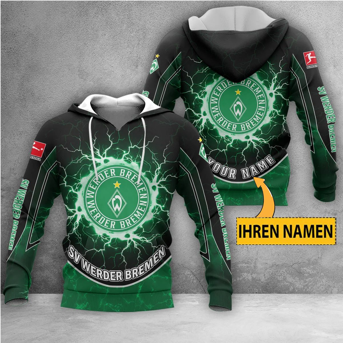 SV Werder Bremen Individueller Name Neue Edition Kapuzenpullover
