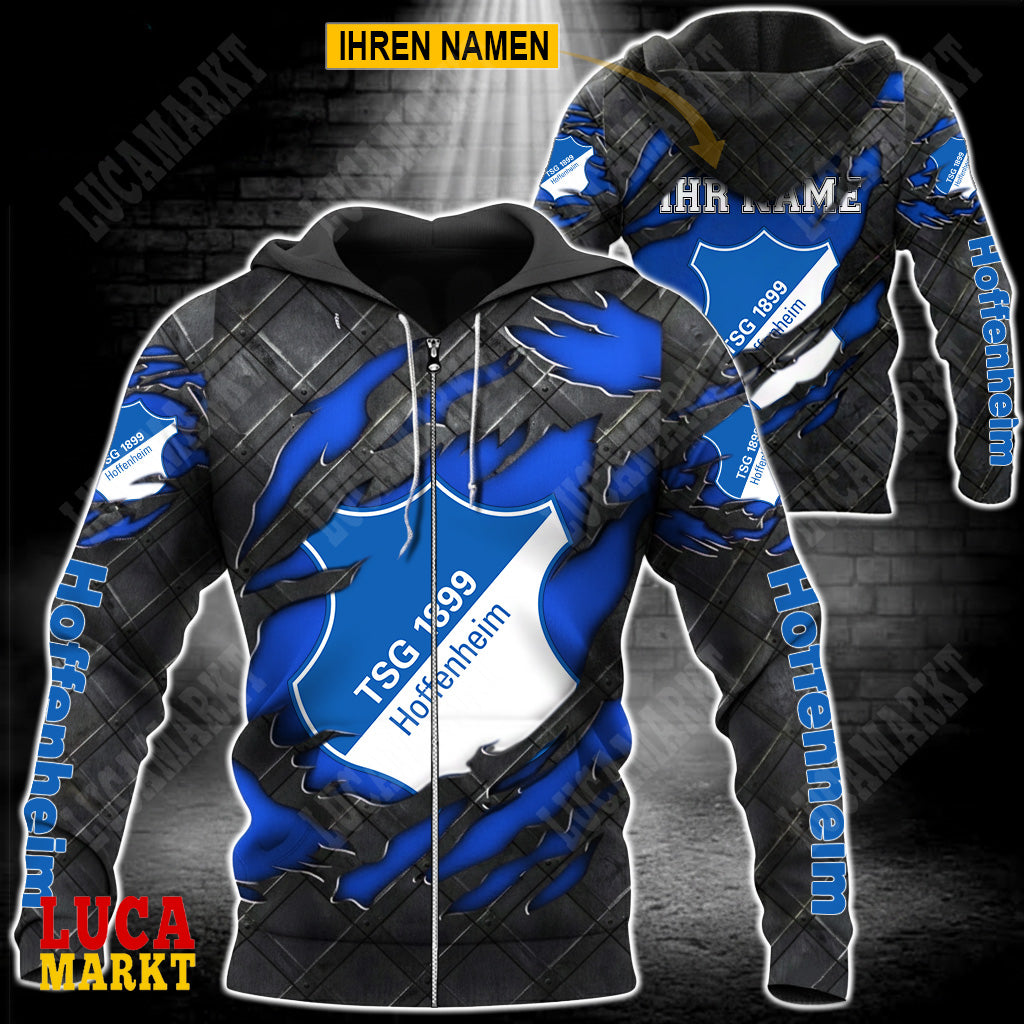 TSG 1899 Hoffenheim - Reißverschluss-Hoodie Neue Edition mit Ihrem Namen