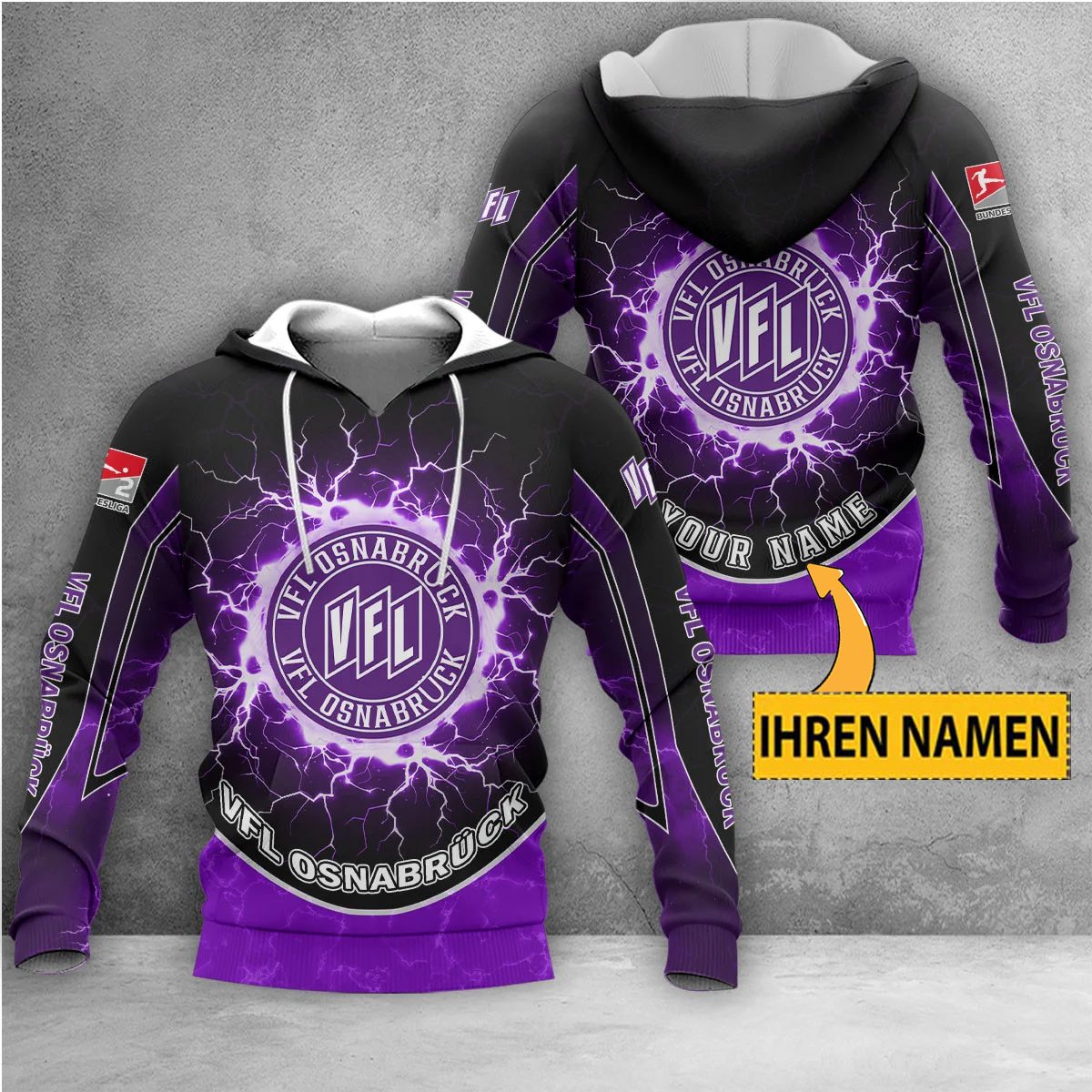 VfL Osnabrück Individueller Name Neue Edition Kapuzenpullover