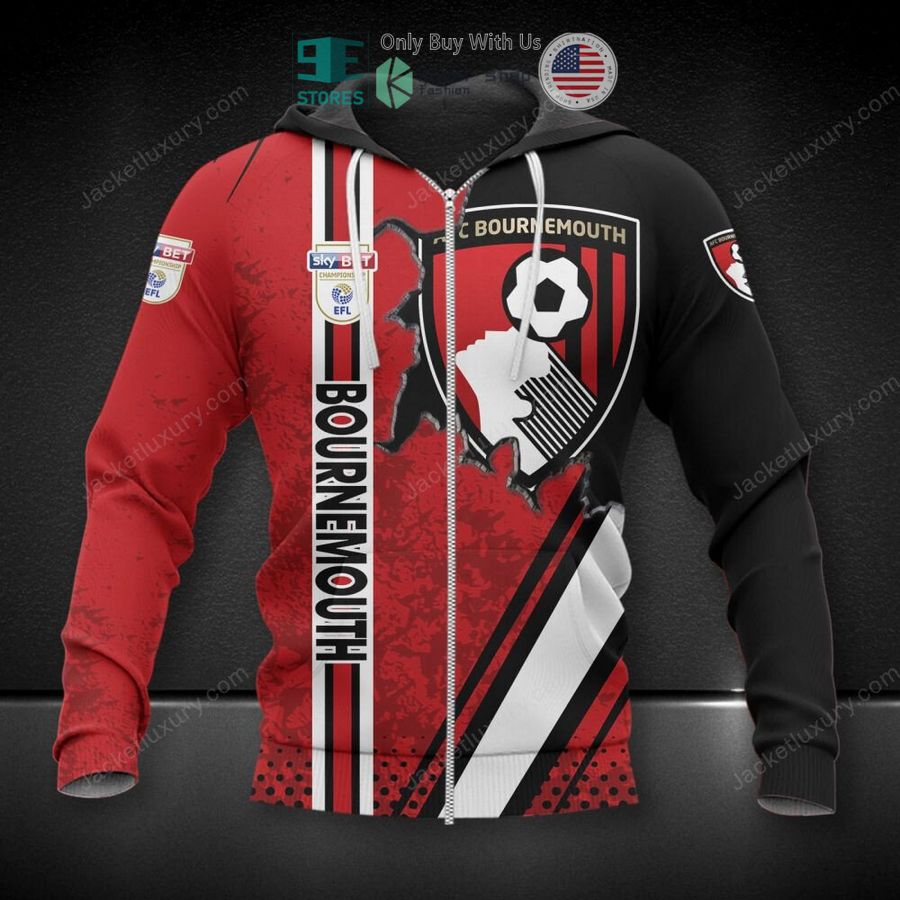 AFC Bournemouth Logo Auflage Reißverschluss-Hoodie V2