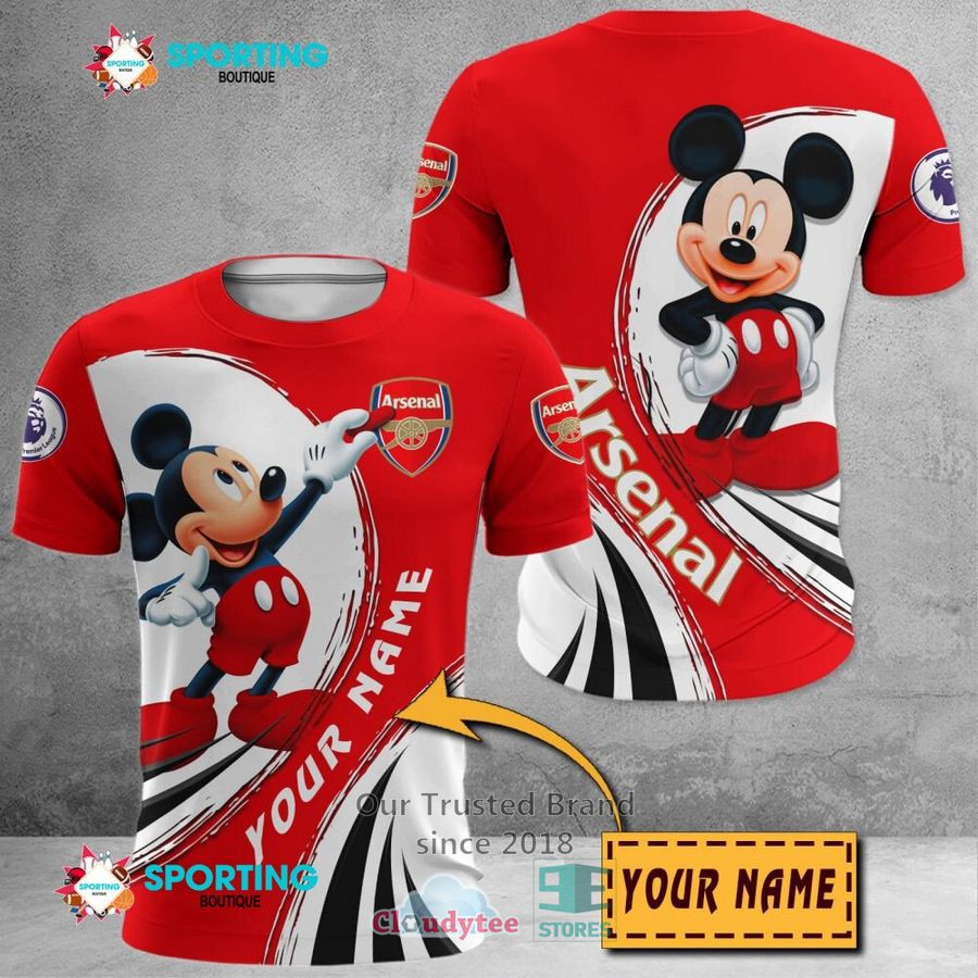 Arsenal FC Individueller Name Mickey T-Shirt