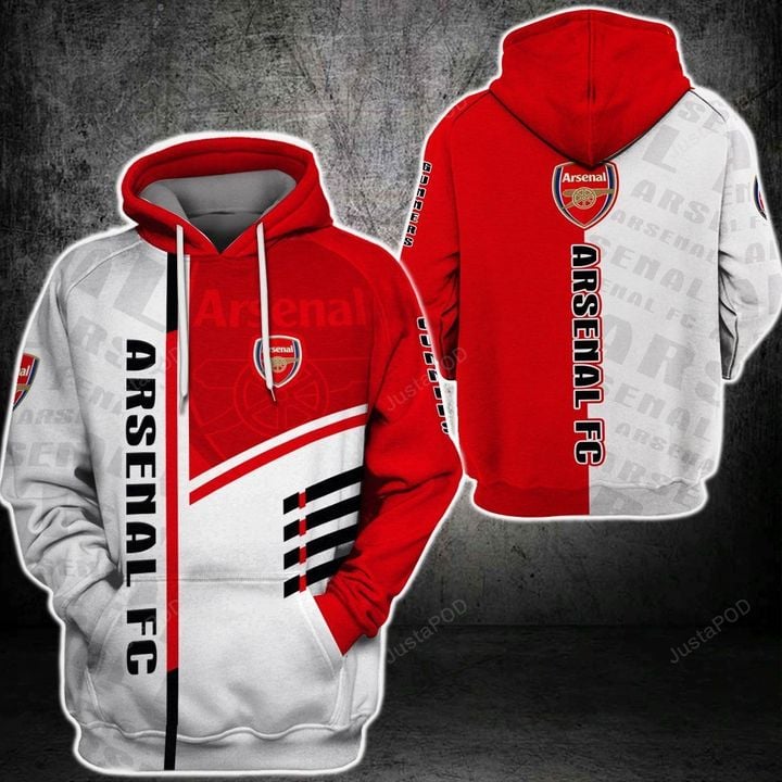 Arsenal FC Rot Weiß Begrenzt Kapuzenpullover