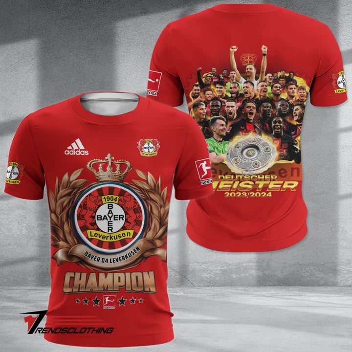 Bayer 04 Leverkusen Meister 2024 Rot T-Shirt