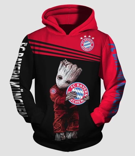 Bayern München Rot Schwarz Baby Groot Kapuzenpullover