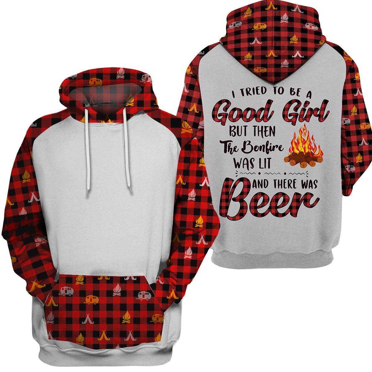 Beer Lover - BEER CAMPING I TRIED TO BE GOOD GIRL BUT… Kapuzenpullover
