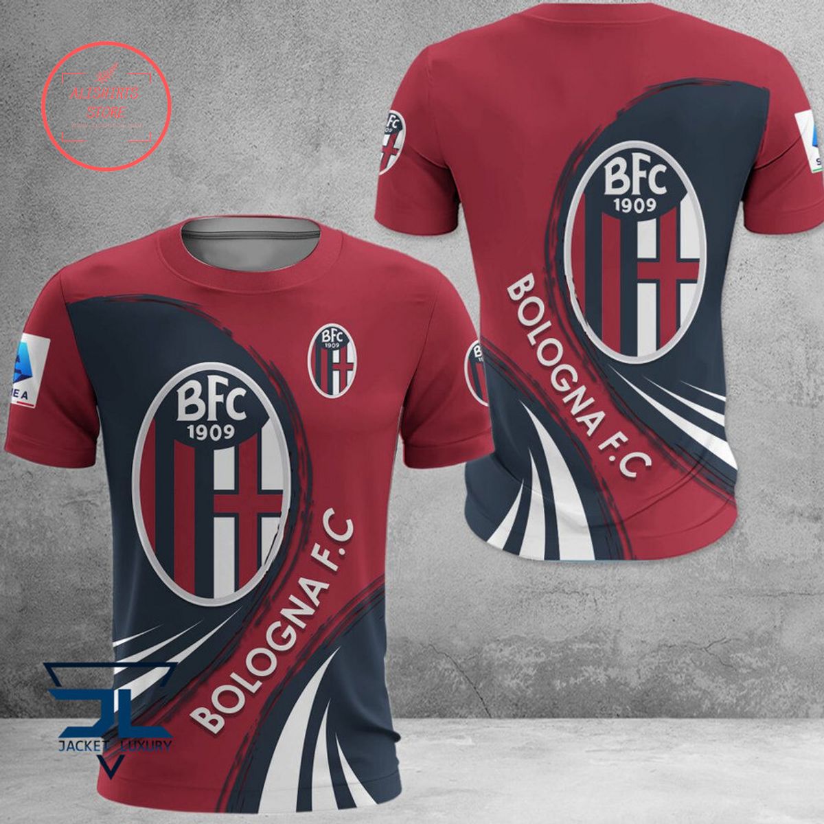 Bologna FC Rot Dunkel Blau T-Shirt