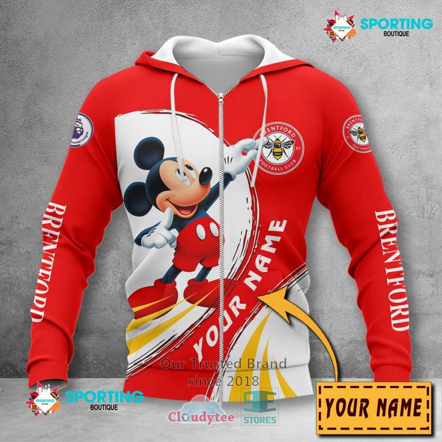 Brentford FC Individueller Name Mickey Reißverschluss-Hoodie