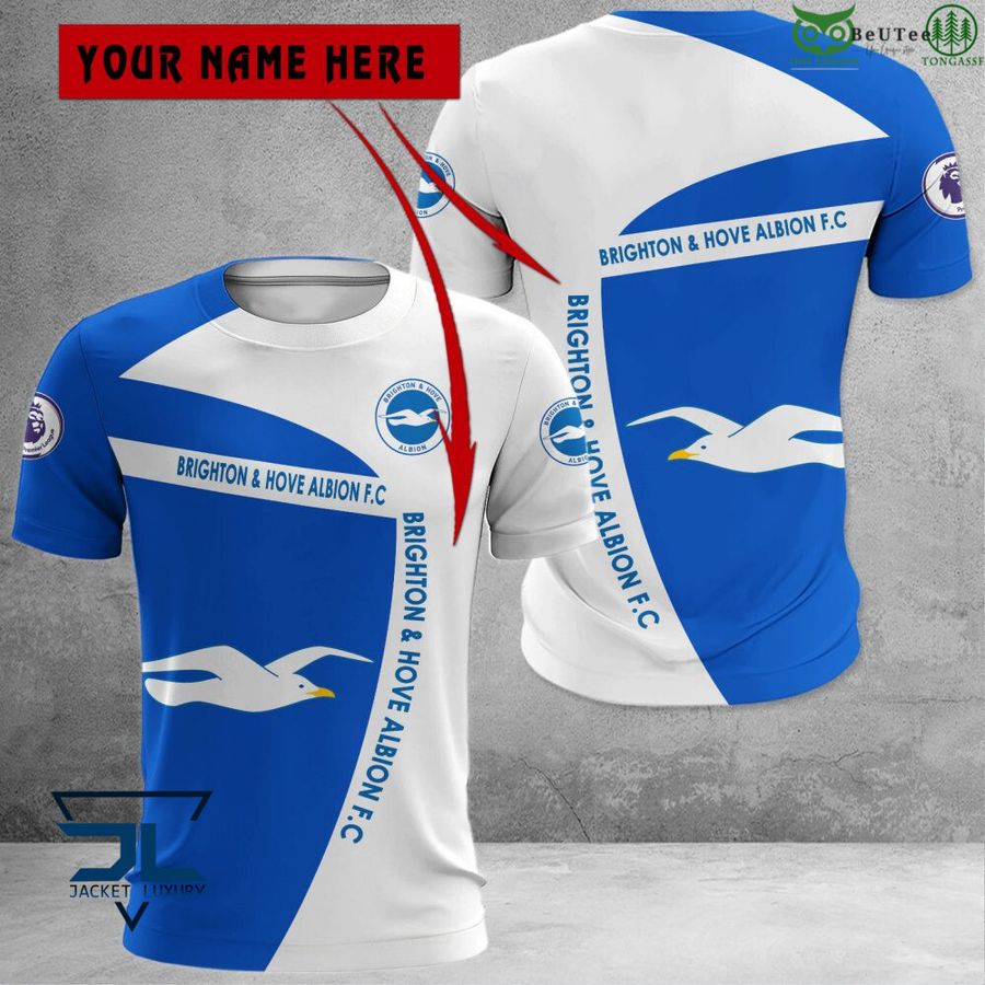 Brighton & Hove Albion FC Individueller Name Logo Auflage T-Shirt