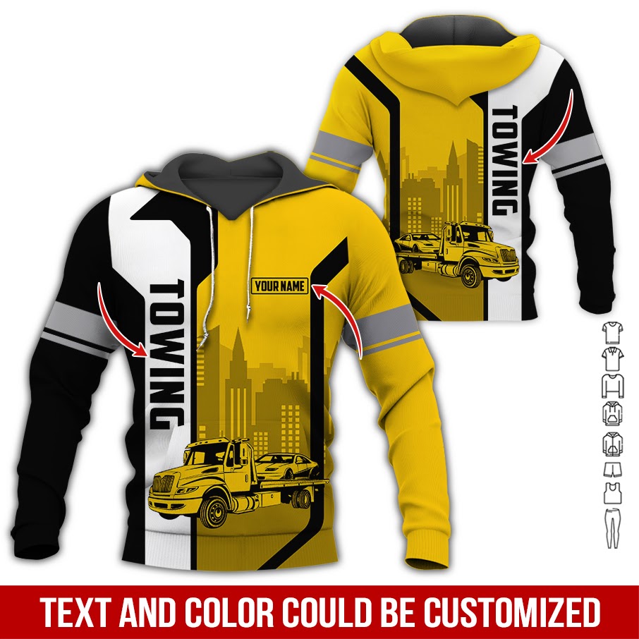 Car Lover - Love Tow Truck Custom Name Kapuzenpullover