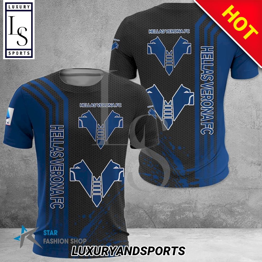 Hellas Verona FC Blau Schwarz T-Shirt