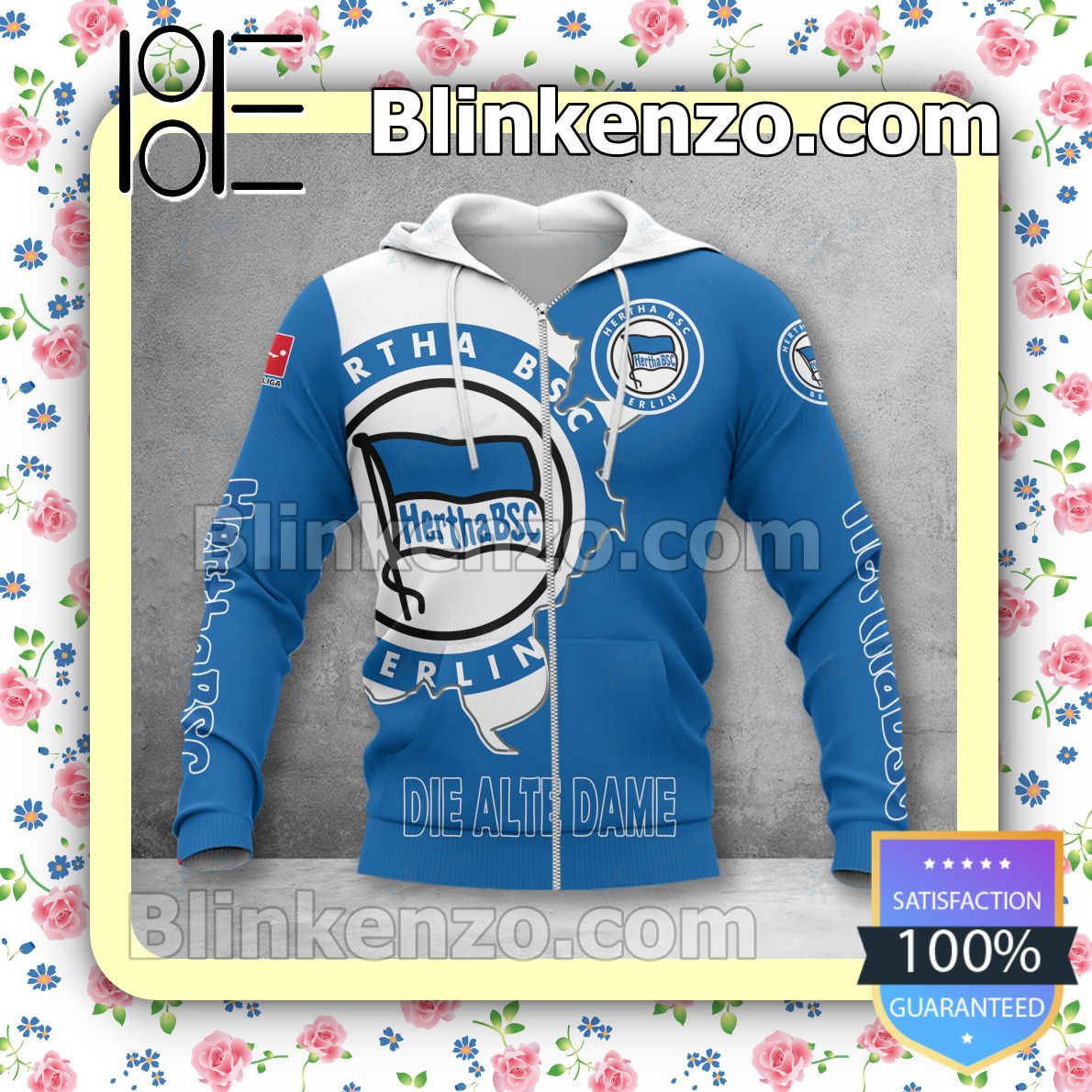 Hertha BSC Blau Reißverschluss-Hoodie