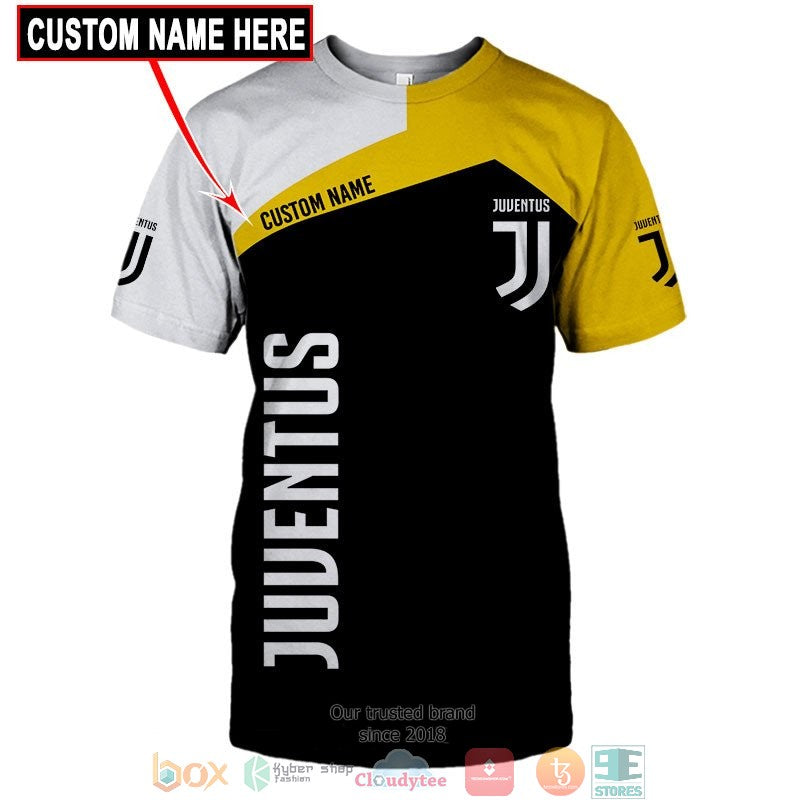 Juventus FC Individueller Name Schwarz Gelb T-Shirt