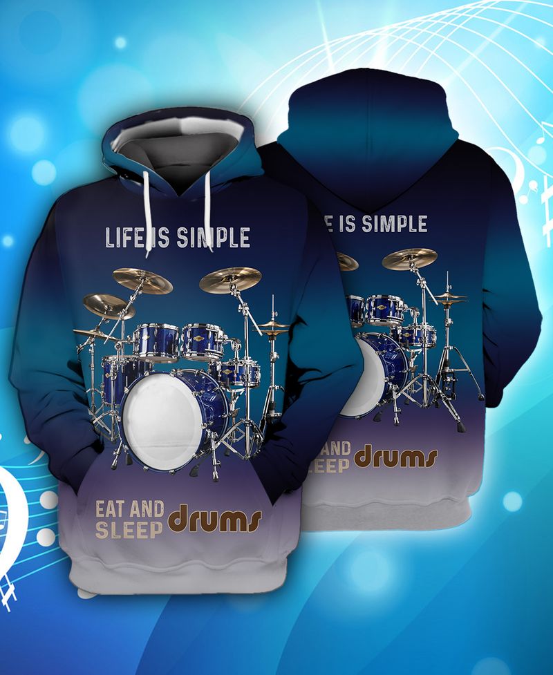 Music Lover - Life Is Simple Eat Sleep Drums Kapuzenpullover