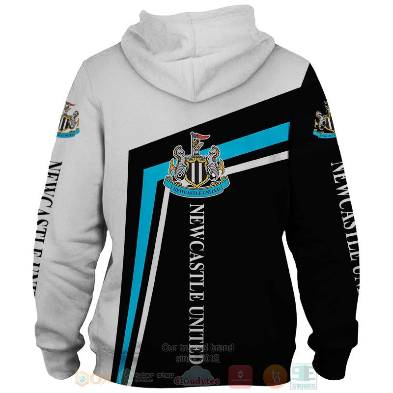 Newcastle United FC Schwarz Weiß Reißverschluss-Hoodie V3