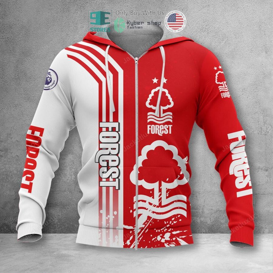 Nottingham Forest FC Logo Auflage Reißverschluss-Hoodie V2