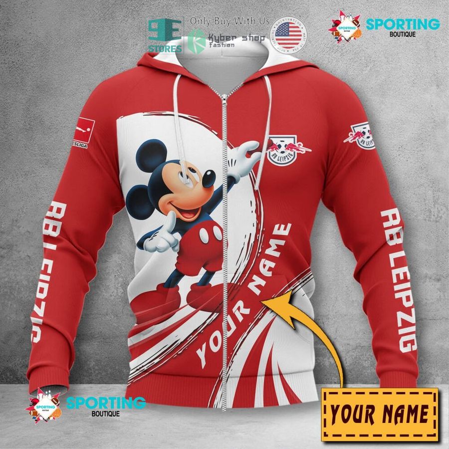 RB Leipzig Individueller Name Mickey Reißverschluss-Hoodie