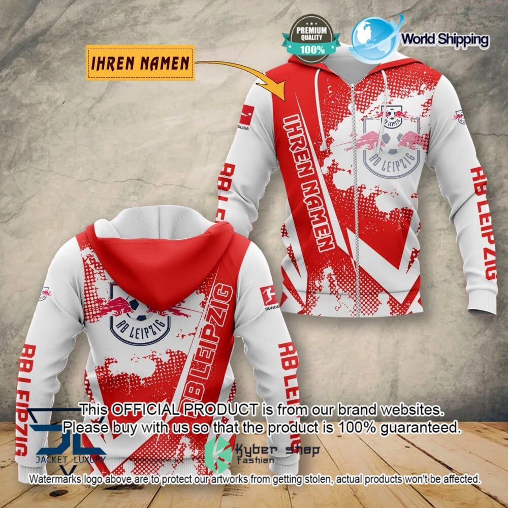 RB Leipzig Individueller Name Reißverschluss-Hoodie