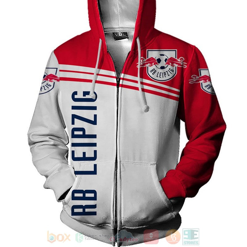 RB Leipzig weiß Rot Reißverschluss-Hoodie