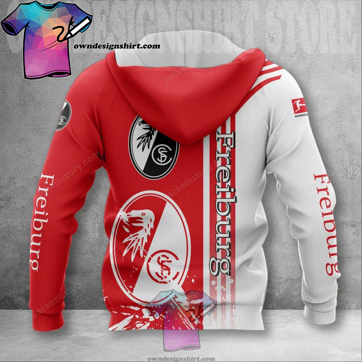 SC Freiburg rot-Weiss Reißverschluss-Hoodie