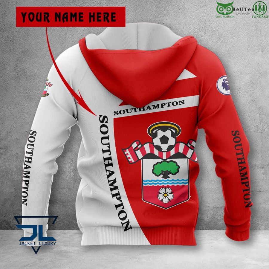Southampton FC Individueller Name Rot Weiß Reißverschluss-Hoodie