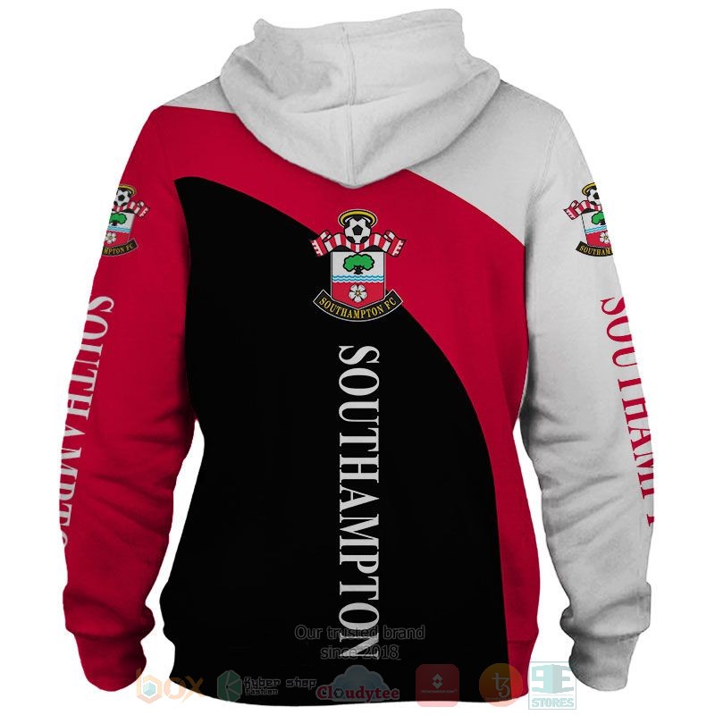 Southampton FC Weiß Rot Schwarz Reißverschluss-Hoodie