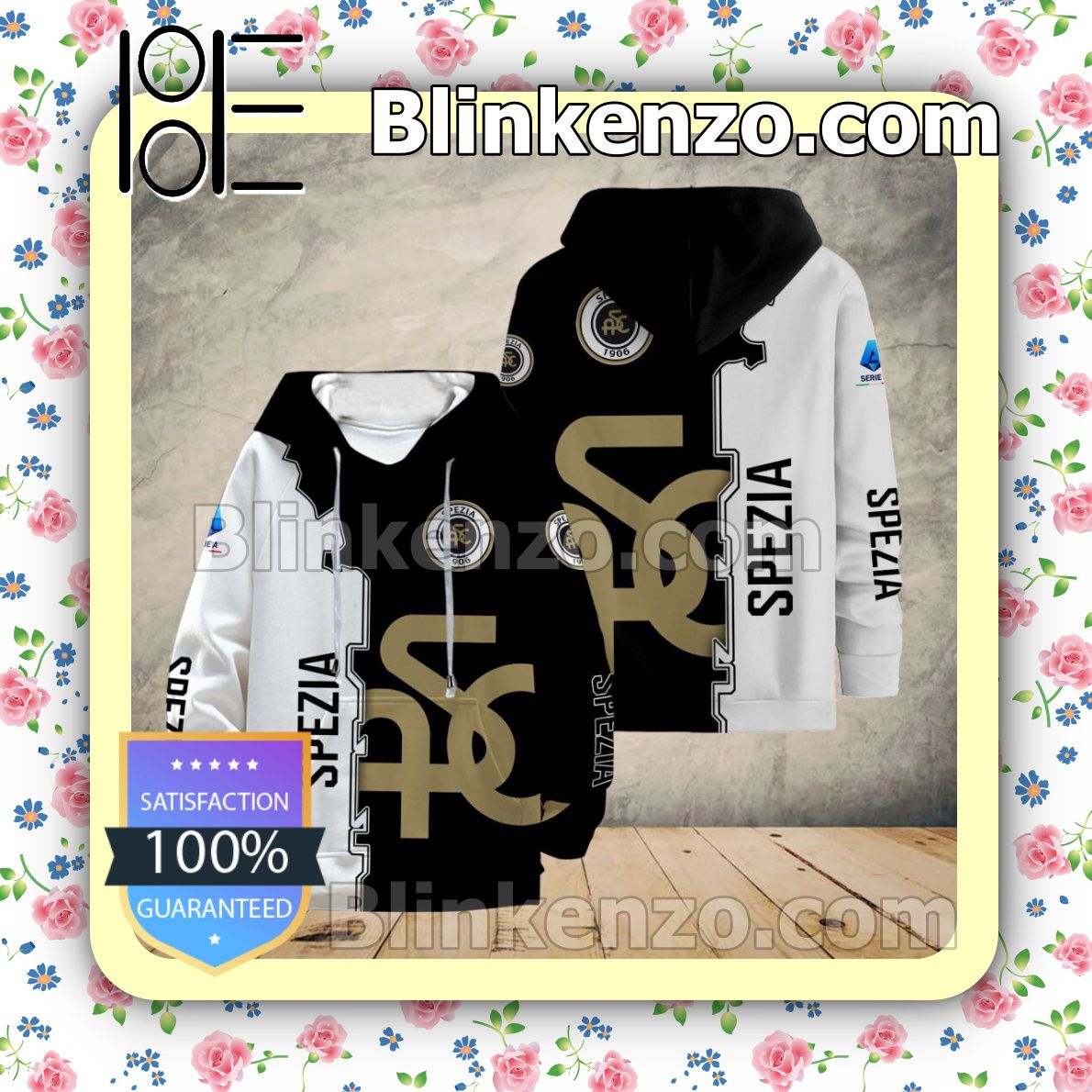 Spezia Calcio Schwarz Weiß Kapuzenpullover