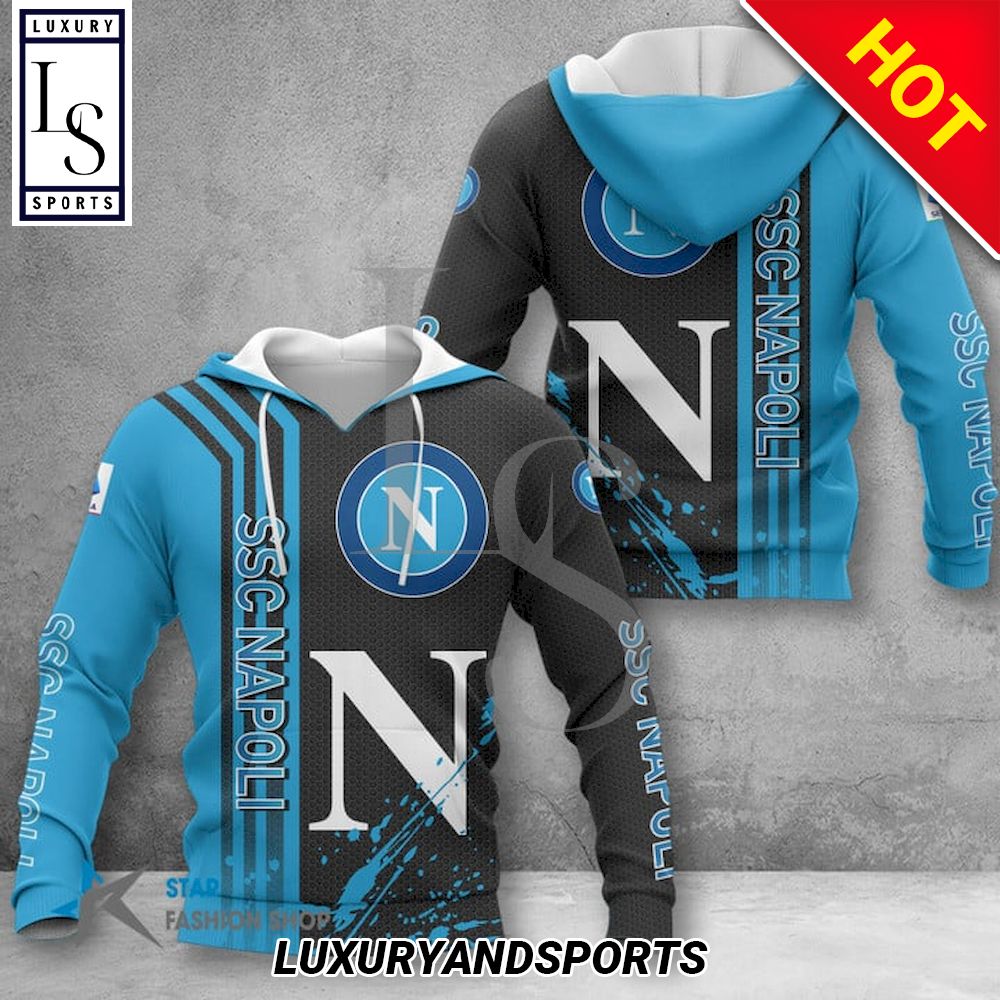 SSC Napoli Schwarz Blau Kapuzenpullover V11