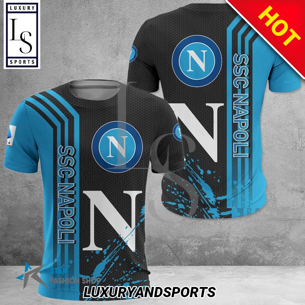 SSC Napoli Schwarz Blau T-Shirt V11